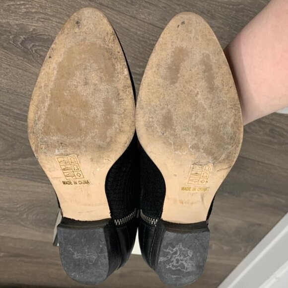 Senso Britney V Boots Booties Biker Moto Snakeskin Embossed Zipper Leather Black - Picture 15 of 16